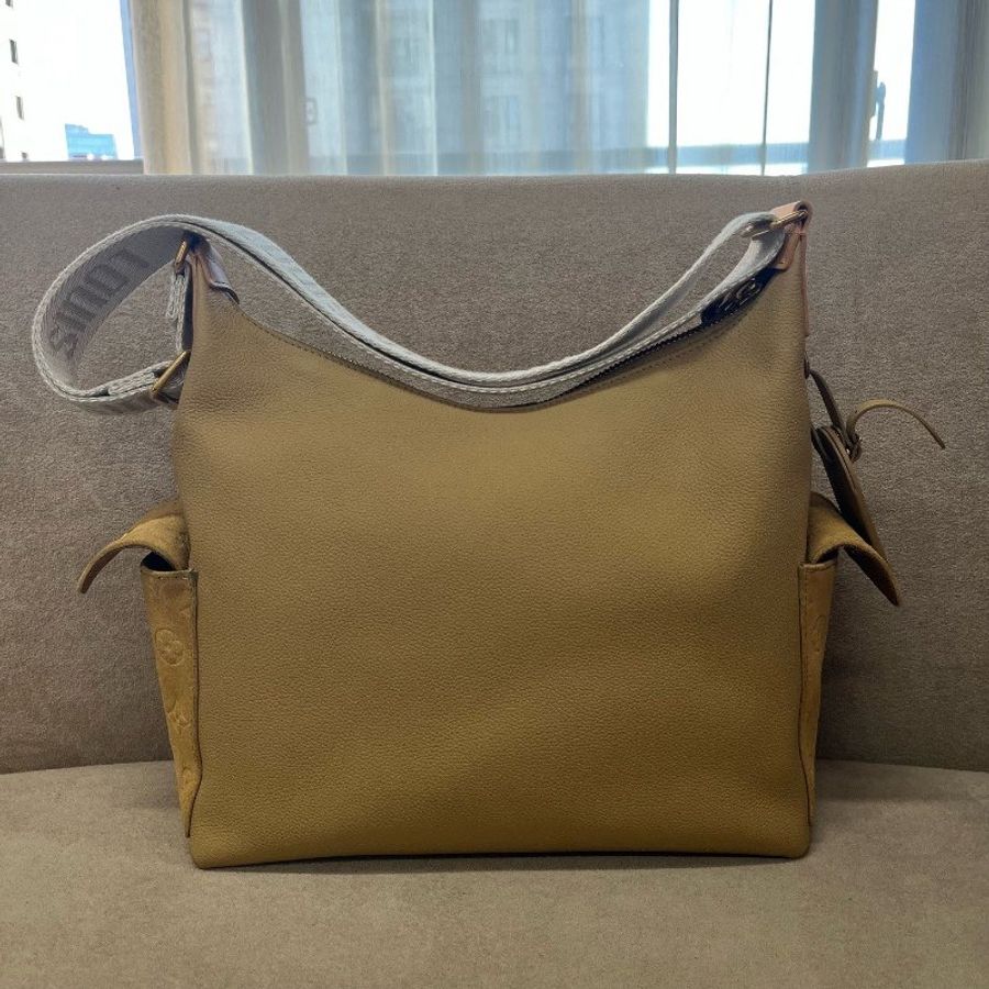 芯片款 路易威登/Louis Vuitton Hobo Cargo 卡其色配老花 雙袋肩背包-6