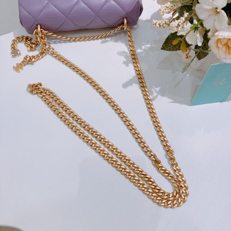 TW4727 Chanel 香奈兒迷你翻蓋式鍊帶包包Mini Classic Flap Bag 18cm Calfskin Purple-18