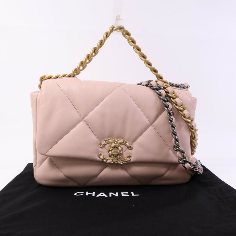 CHANEL 羊皮皮革Chanel 19 Small鏈帶肩背袋-13