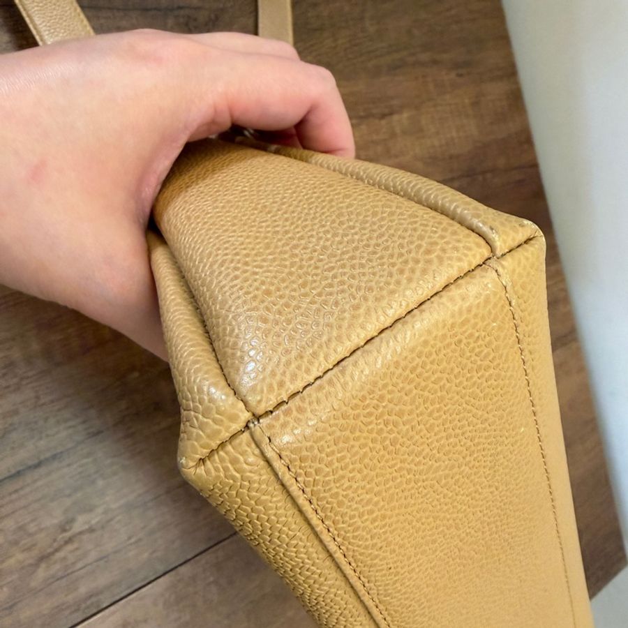 Chanel vintage 經典皮革斜挎包Vintage Chanel Tan Pebble Leather Shoulder Bag-11