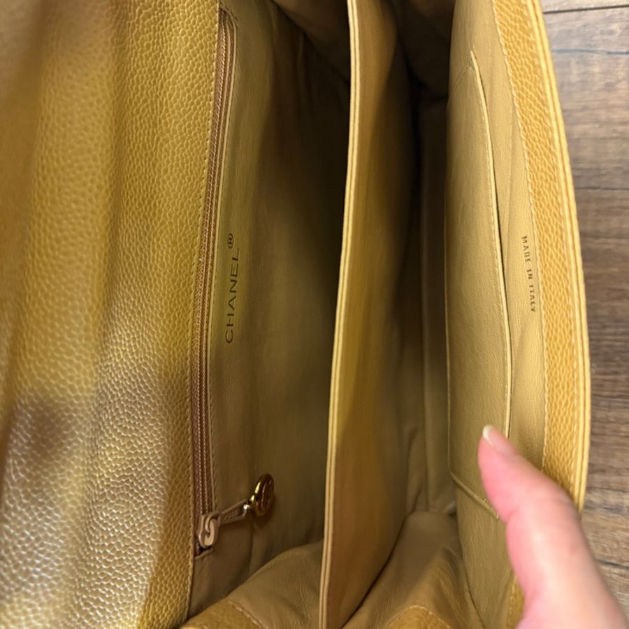 Chanel vintage 經典皮革斜挎包Vintage Chanel Tan Pebble Leather Shoulder Bag-17