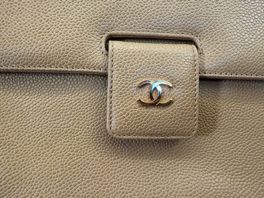 Chanel vintage 經典皮革斜挎包Vintage Chanel Tan Pebble Leather Shoulder Bag-19