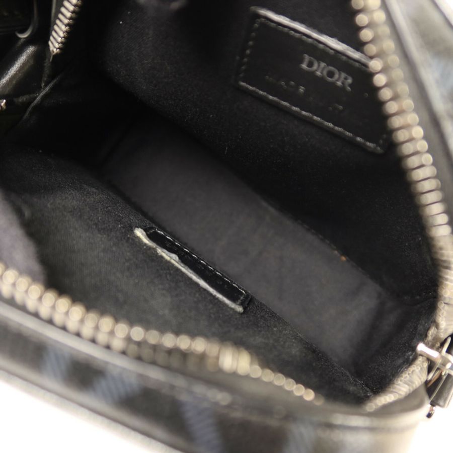 Dior 塗層帆布CD Diamond銀扣肩背袋-4