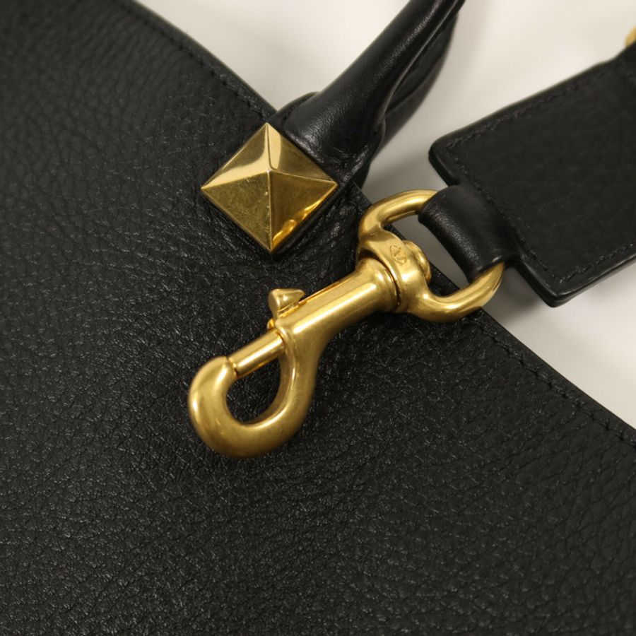 Valentino 牛皮皮革2 Way Shoulder金扣手挽肩背兩用袋-8