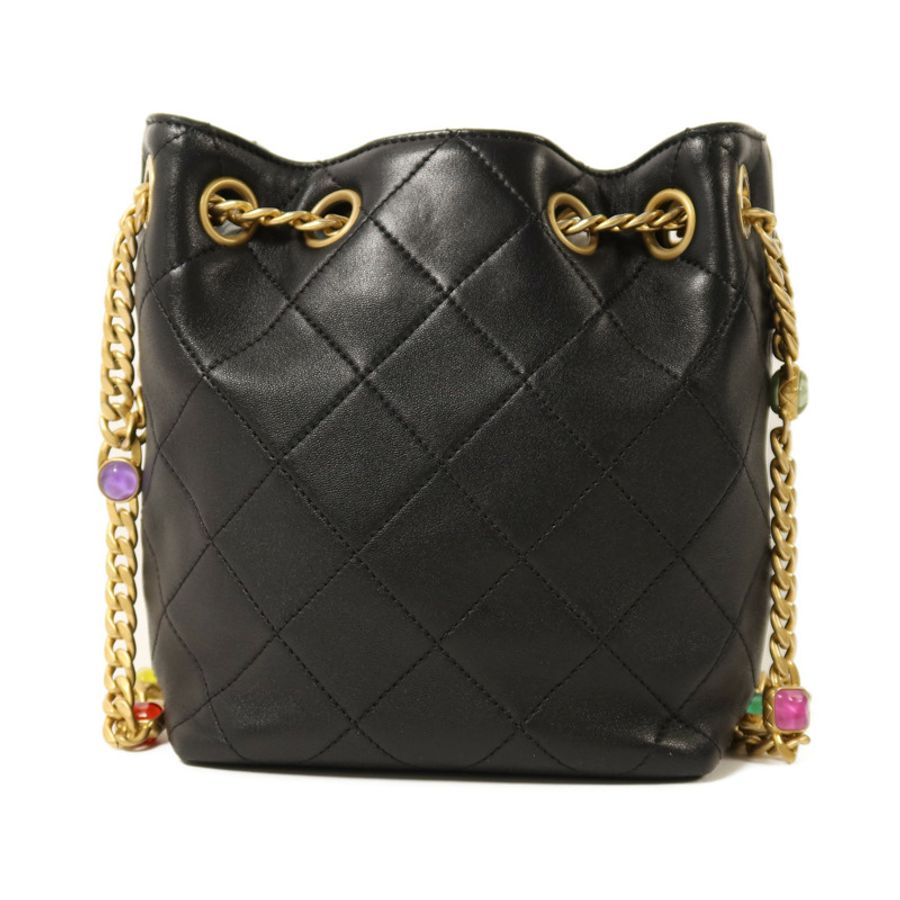 CHANEL 牛皮皮革Chain Shoulder金扣鏈帶肩背袋-1