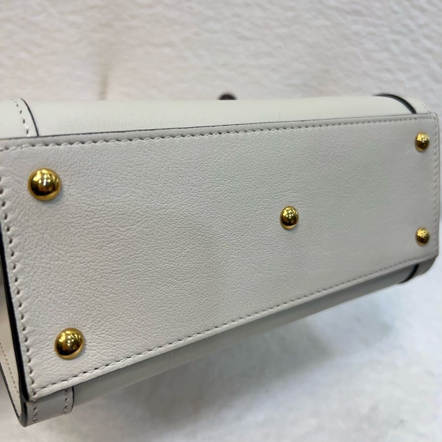 古馳竹節黛安那Gucci白色牛皮Diana Mini竹節包655661-20