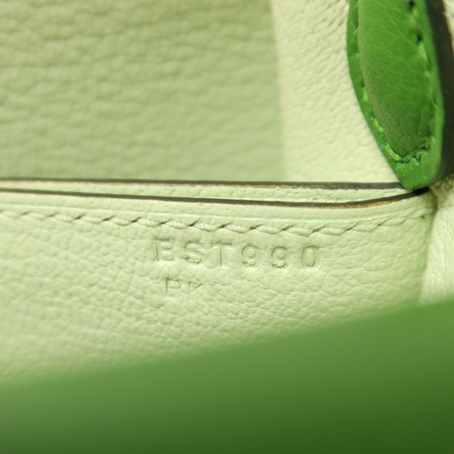 HERMES Evercolor皮革Roulis Mini銀扣肩背袋Vert Yucca-6
