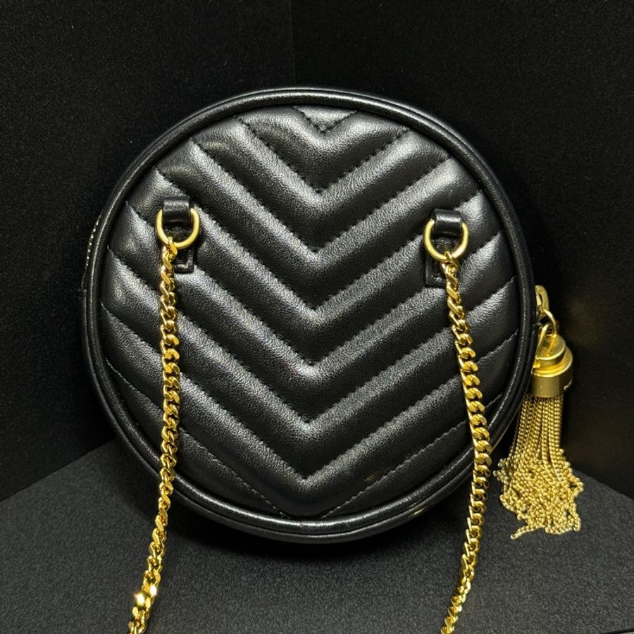 【全新閒置品🎁】 YSL 黑金 圓餅小包 斜背包-9