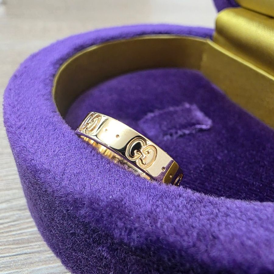 [高CP18k金戒指🥰] Gucci18黃K金 Icon thin戒指-11