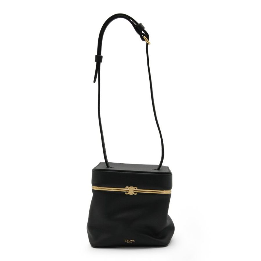 ✨2026季度全新✨Celine 124232 Triomphe Frame 凱旋門小款柔軟小牛皮盒子包 黑色-8