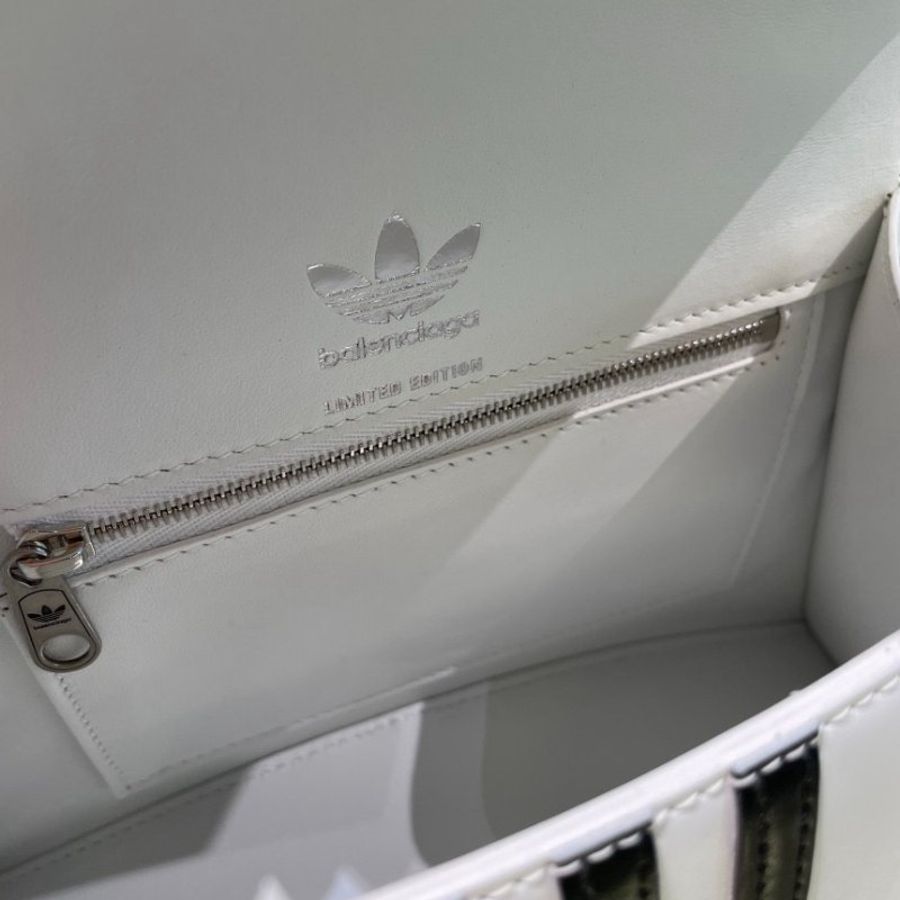 ⏰限時特賣價🌺Balenciaga x adidas 593546 小款 Hourglass S 小牛皮沙漏包 白色-10