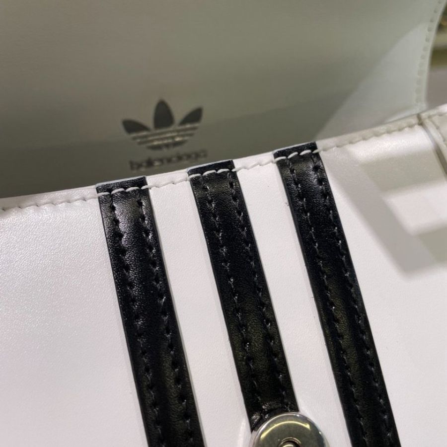⏰限時特賣價🌺Balenciaga x adidas 593546 小款 Hourglass S 小牛皮沙漏包 白色-11