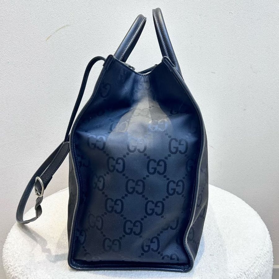 GUCCI Off The Grid 老花Logo皮革徽標大容量 尼龍托特包購物袋斜背手提包 43*18.5*34 98新配件塵袋-5