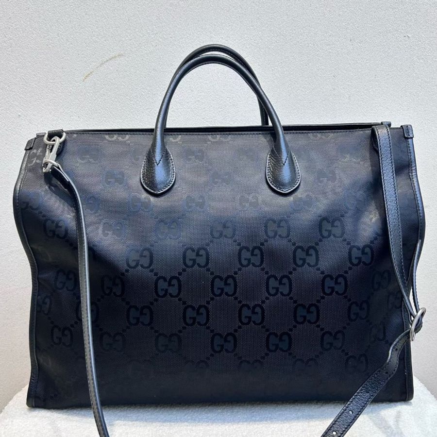 GUCCI Off The Grid 老花Logo皮革徽標大容量 尼龍托特包購物袋斜背手提包 43*18.5*34 98新配件塵袋-6