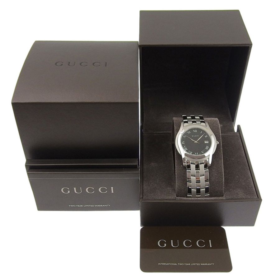 Gucci G-Class 男士腕錶，5500公尺防水，不鏽鋼錶殼，石英機芯，指針式顯示，黑色錶盤-6