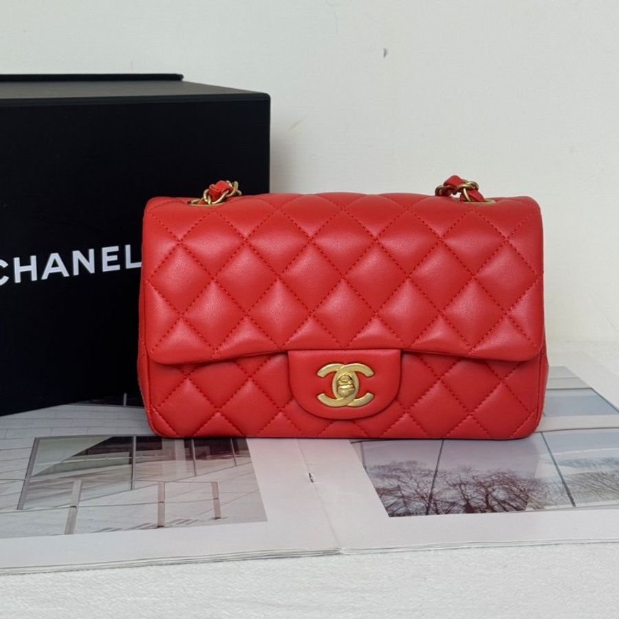 CHANEL 經典口蓋包Mini CF20 - 紅金27開-0
