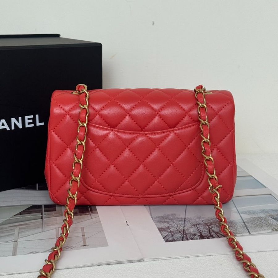 CHANEL 經典口蓋包Mini CF20 - 紅金27開-4