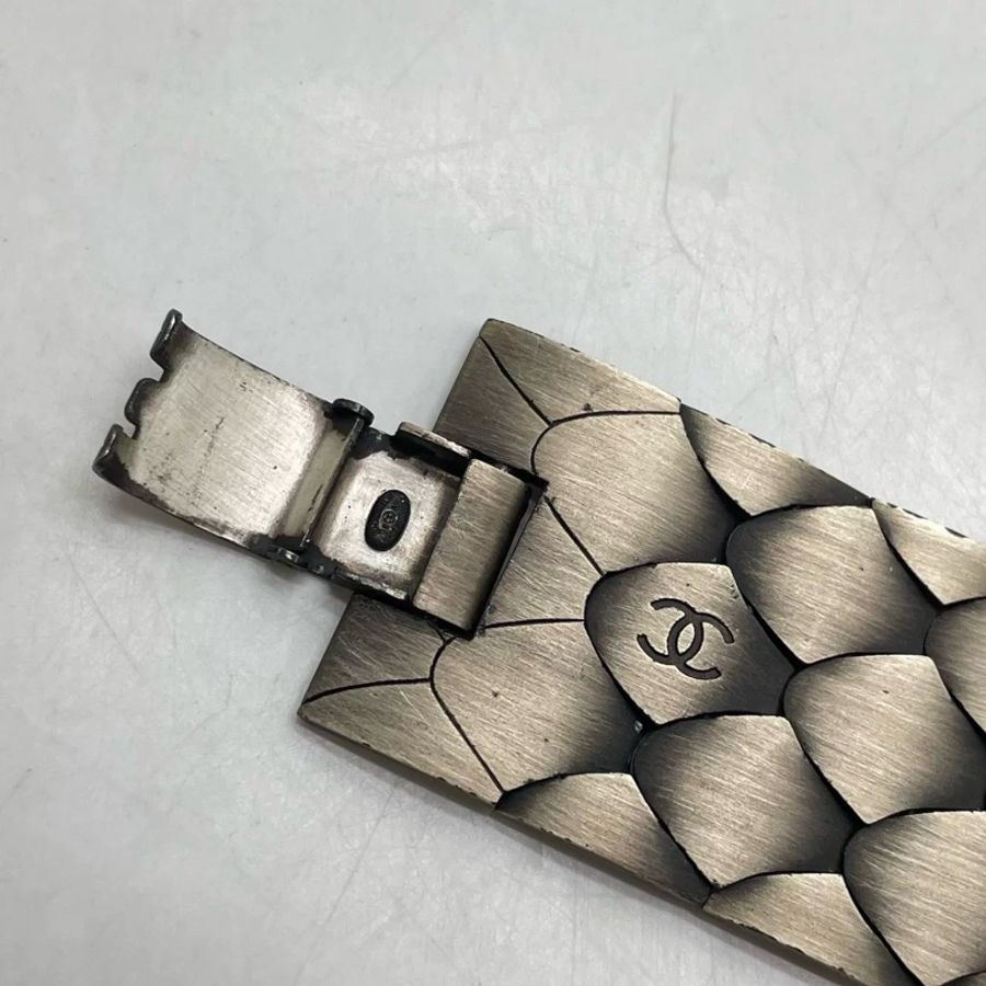 CHANEL 香奈兒 稀有 Coco 「龍鱗/魚鱗紋」寬版手鐲-9