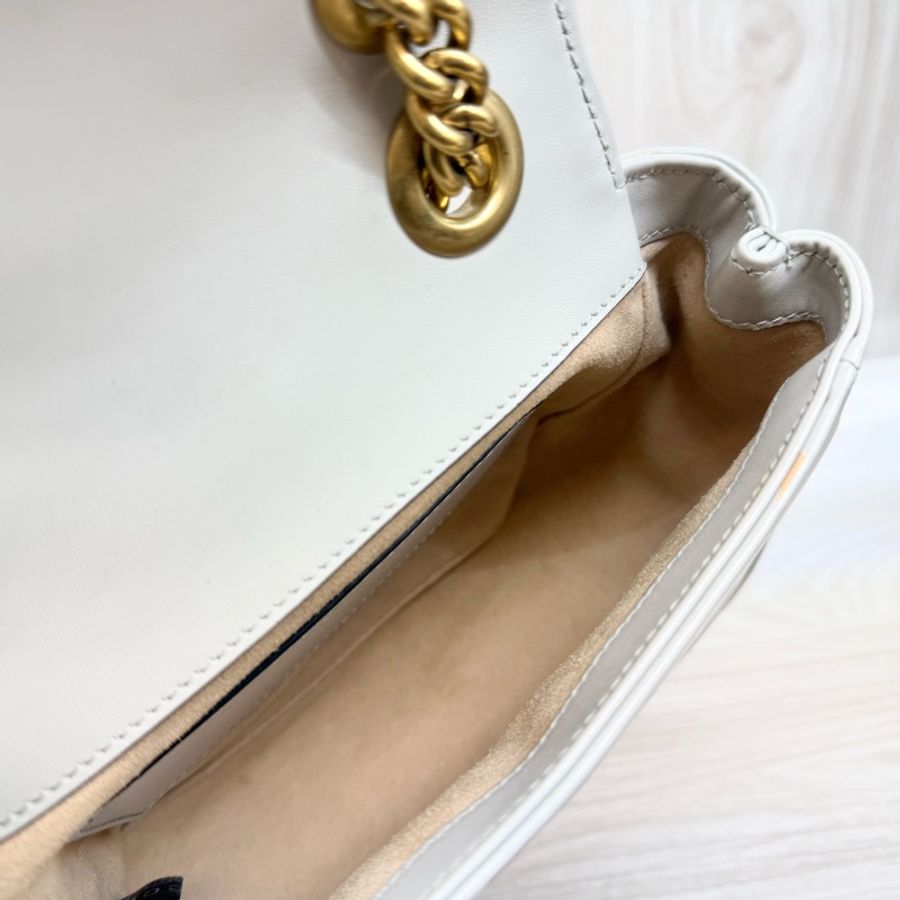 GUCCI灰色牛皮GG Marmont系列方形側背包739682-11