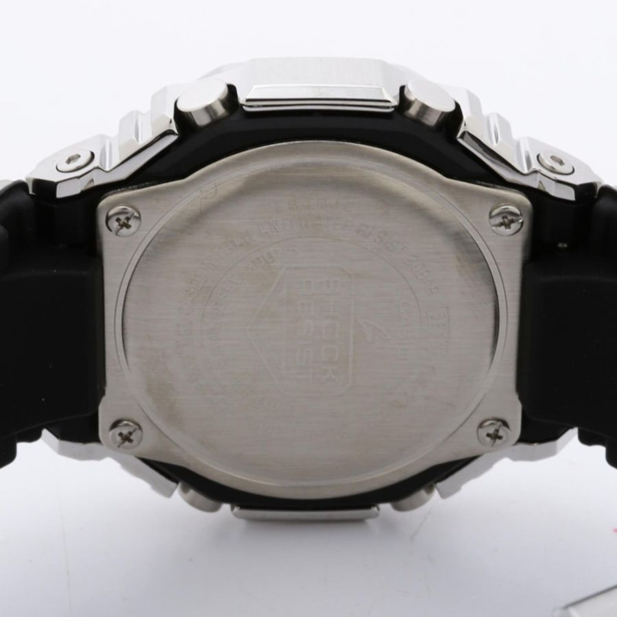 卡西歐 G-SHOCK 精美金屬系列 2100 系列類比數位雙顯腕錶 GM2100YM8AJF 銀色樹脂不鏽鋼男士腕錶-3
