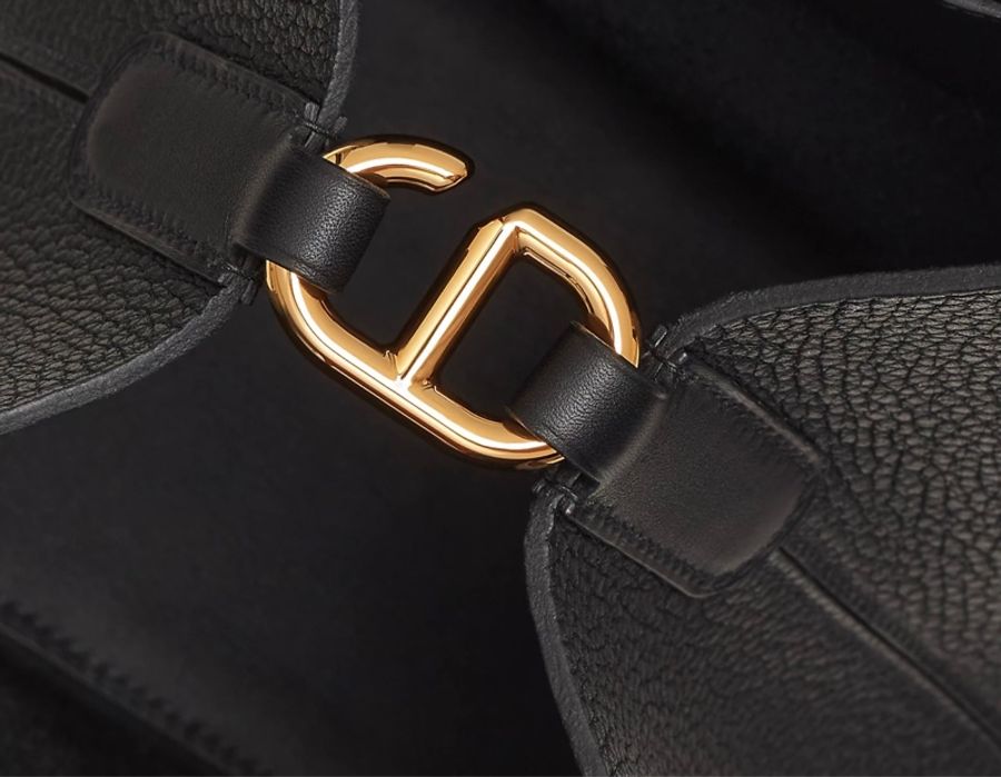Hermes in the loop18 全新商品 黑色金扣 豬鼻子 菜籃子-10