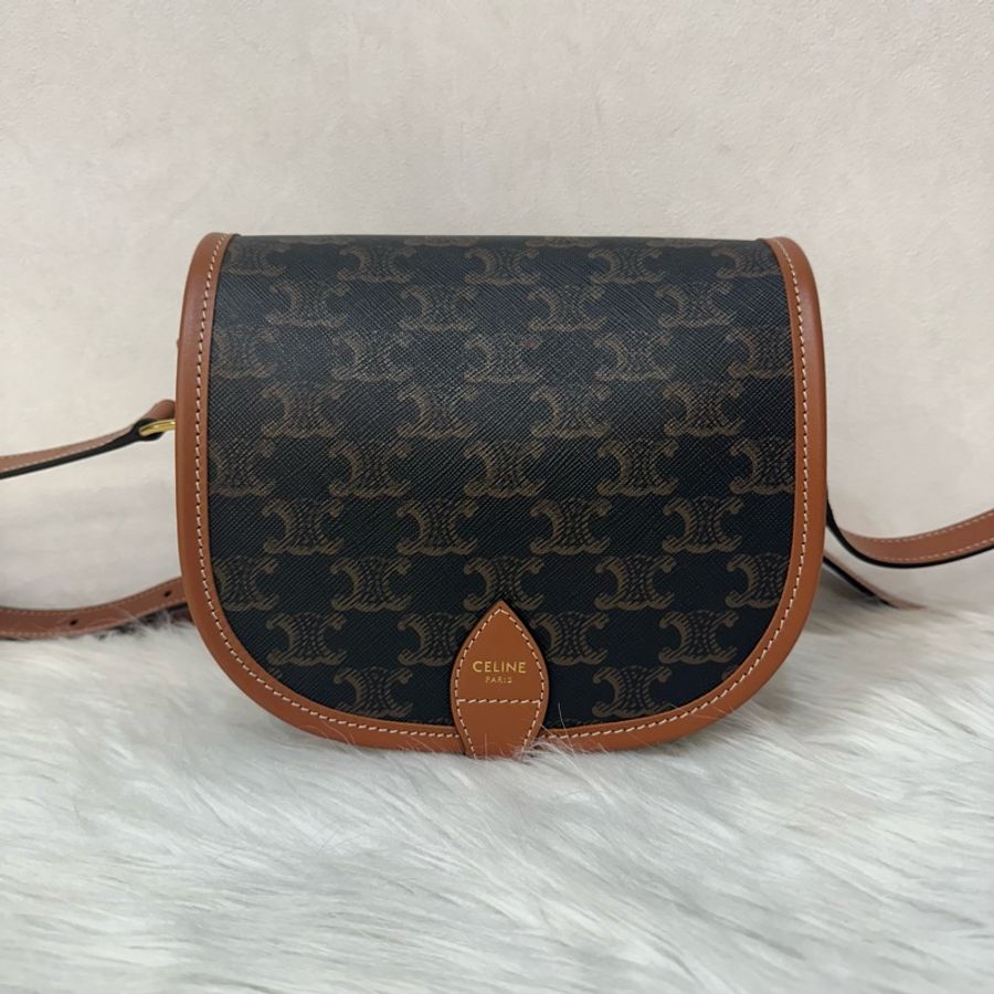 Celine 191502 FOLCO TRIOMPHE 凱旋門馬鞍斜背包-0