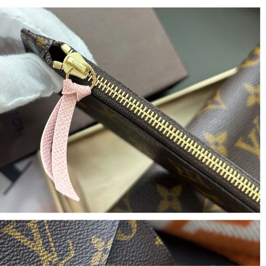 【近新閒置品】Louis Vuitton路易威登 LV 老花豆豆錢包長夾子母包-9