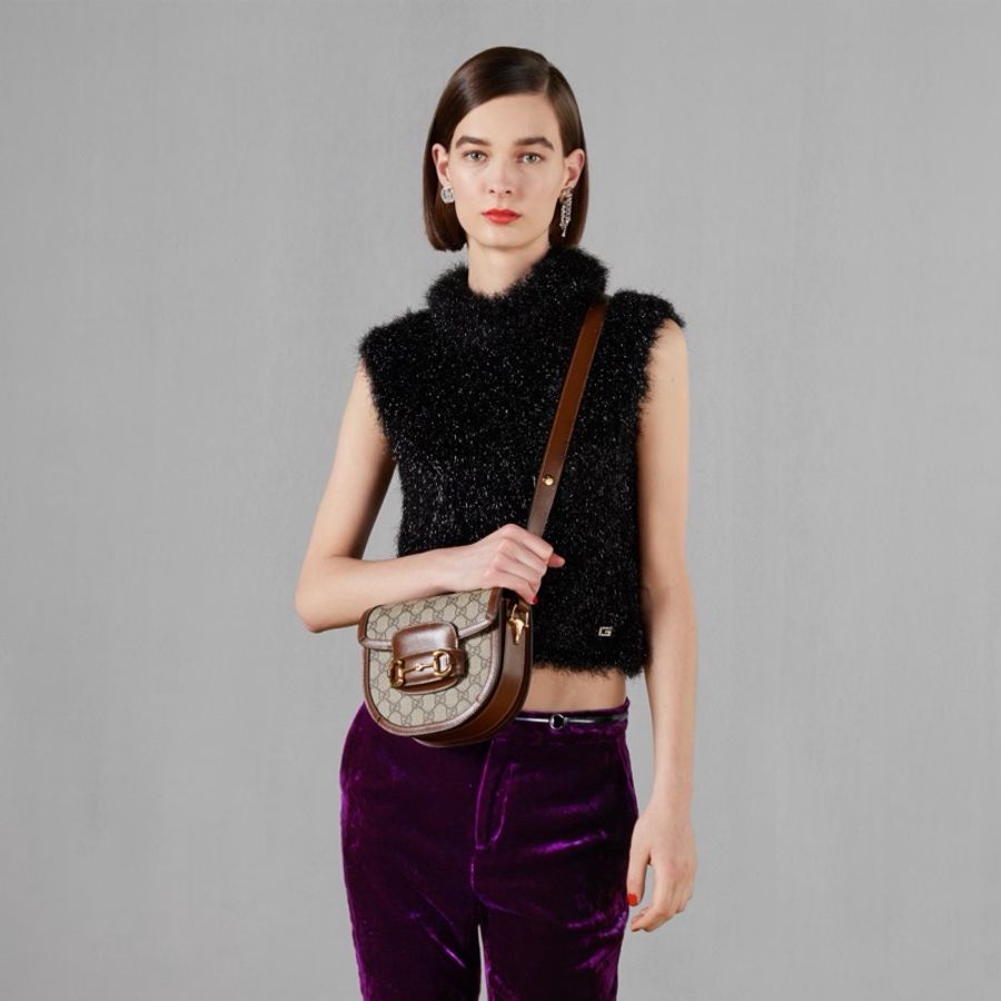 Gucci 女士 HORSEBIT 1955 馬銜扣迷你單肩包均碼碼MINI、18.5cm*7.5cm*17cm-2