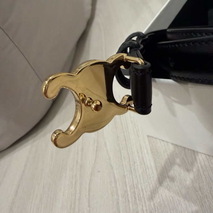 CELINE 平滑小牛皮TRIOMPHE皮帶 85cm-7