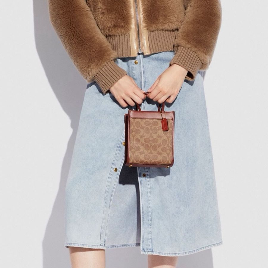 Coach 女士 徽標斜挎包均碼碼長:14cm,寬:8cm,高:17cm-4