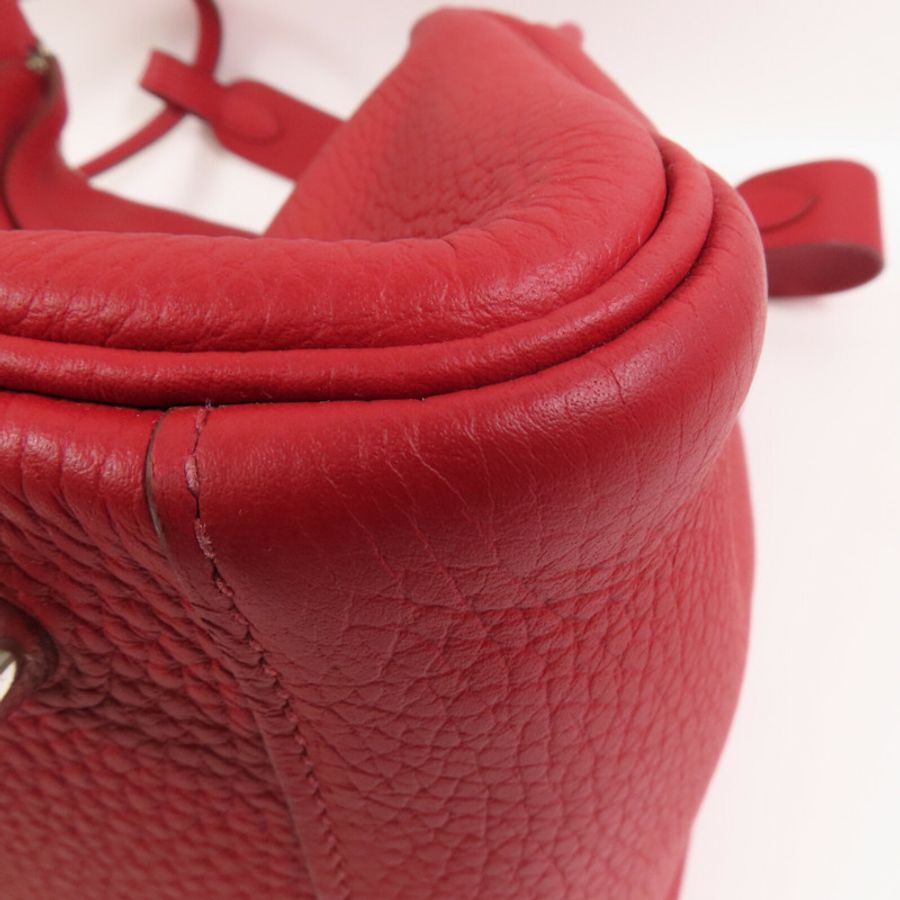 HERMES Clemence皮革Lindy 34銀扣肩背袋Rough Piment-6