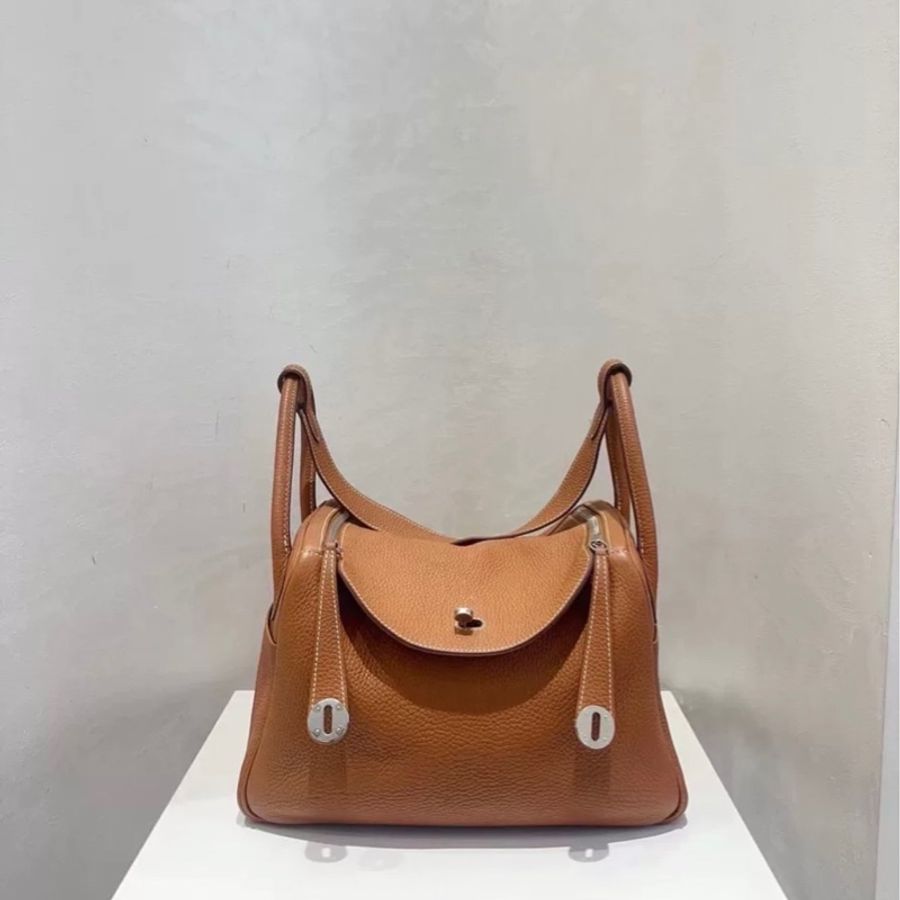 愛馬仕 Hermes Lindy 30 金棕 銀扣-29