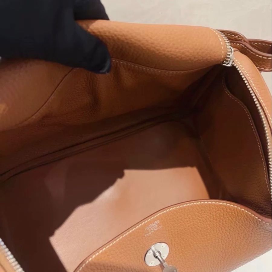 愛馬仕 Hermes Lindy 30 金棕 銀扣-30