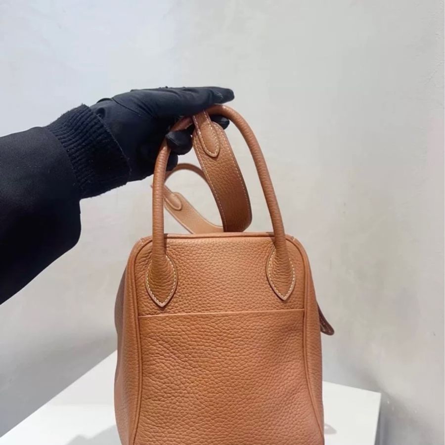 愛馬仕 Hermes Lindy 30 金棕 銀扣-33