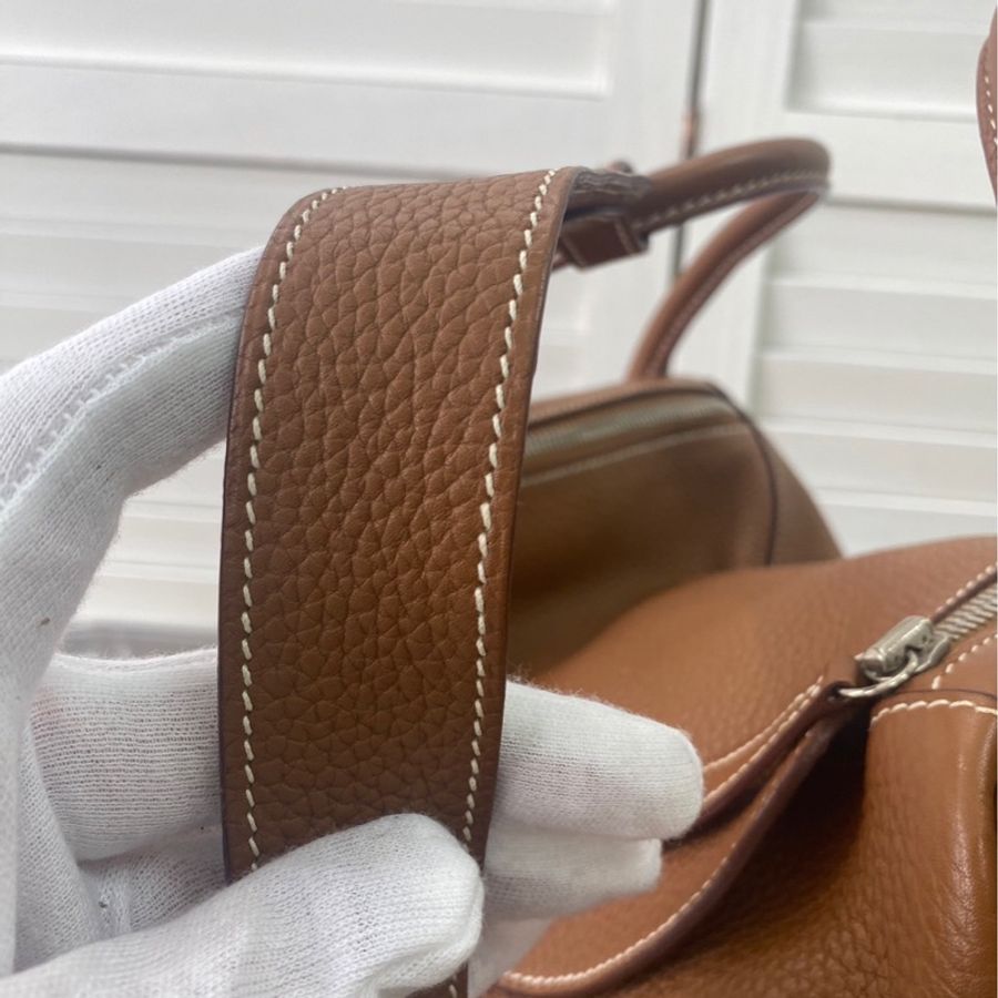 愛馬仕 Hermes Lindy 30 金棕 銀扣-35