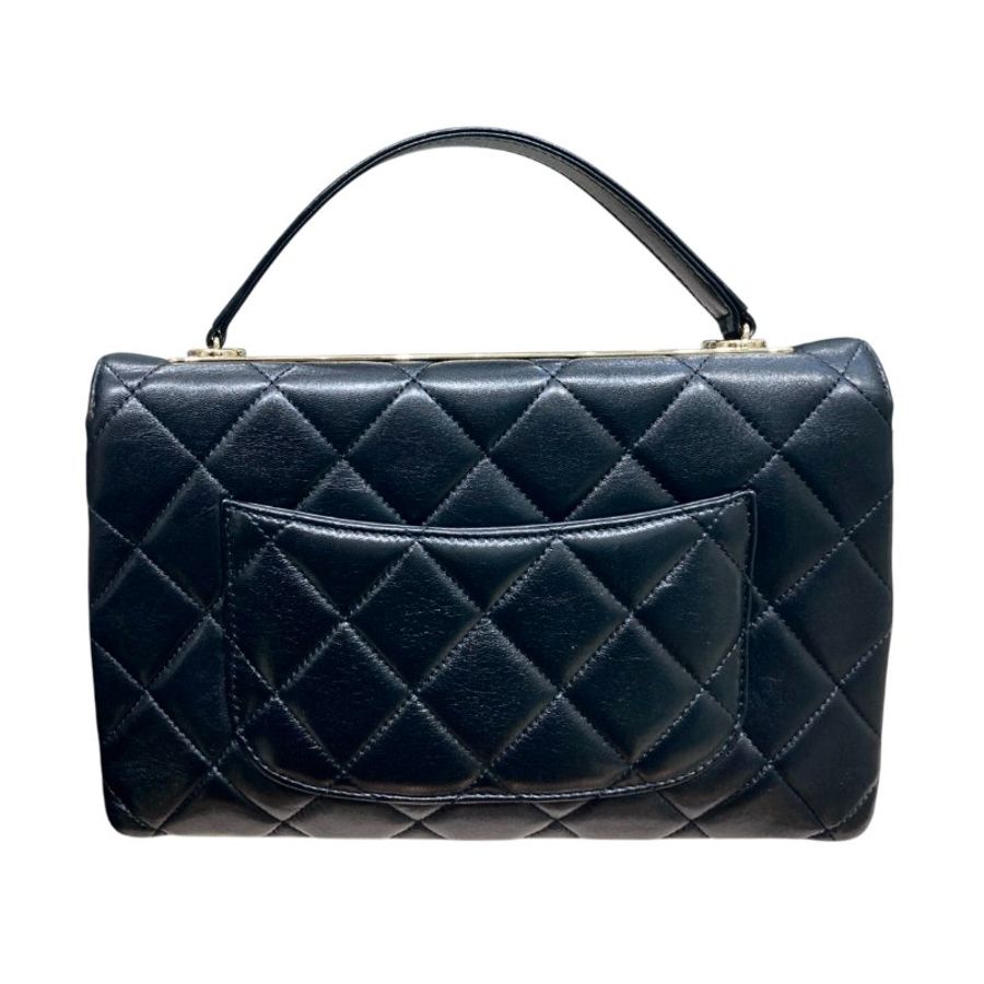 CHANEL 香奈兒 TRENDY CC FLAP BAG 肩背翻蓋包 黑色 山羊皮 淺金扣-1