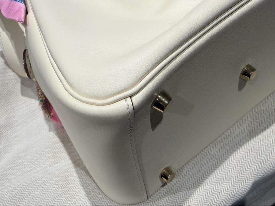 Hermes Lindy 26 奶昔白/檸檬黃 U刻 swift皮-3