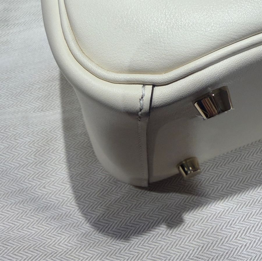 Hermes Lindy 26 奶昔白/檸檬黃 U刻 swift皮-9