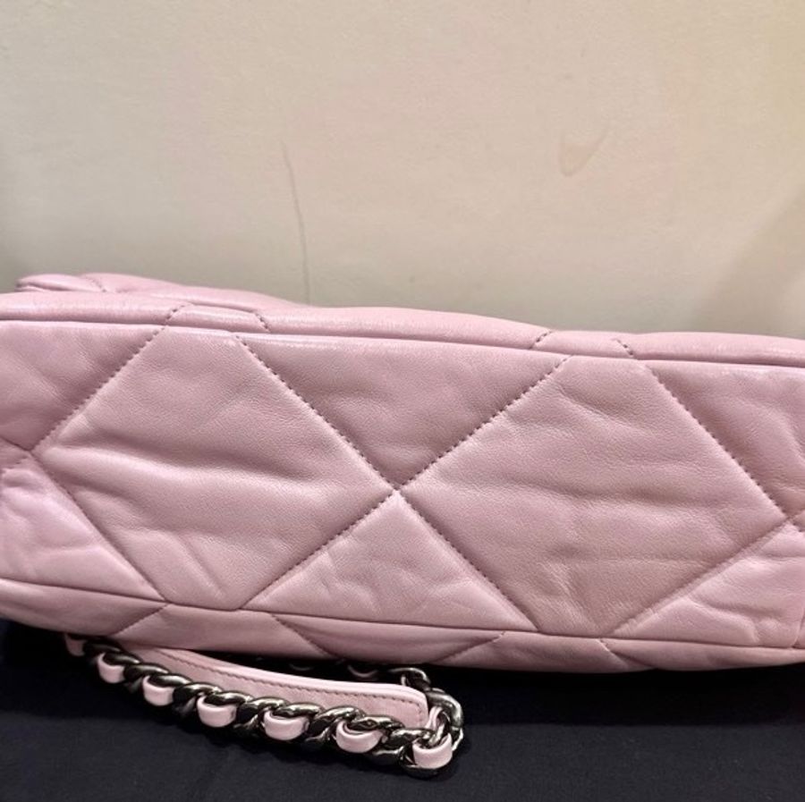 (全配閒置99新)香奈兒Chanel💗baby粉🌸19包中號30cm-2