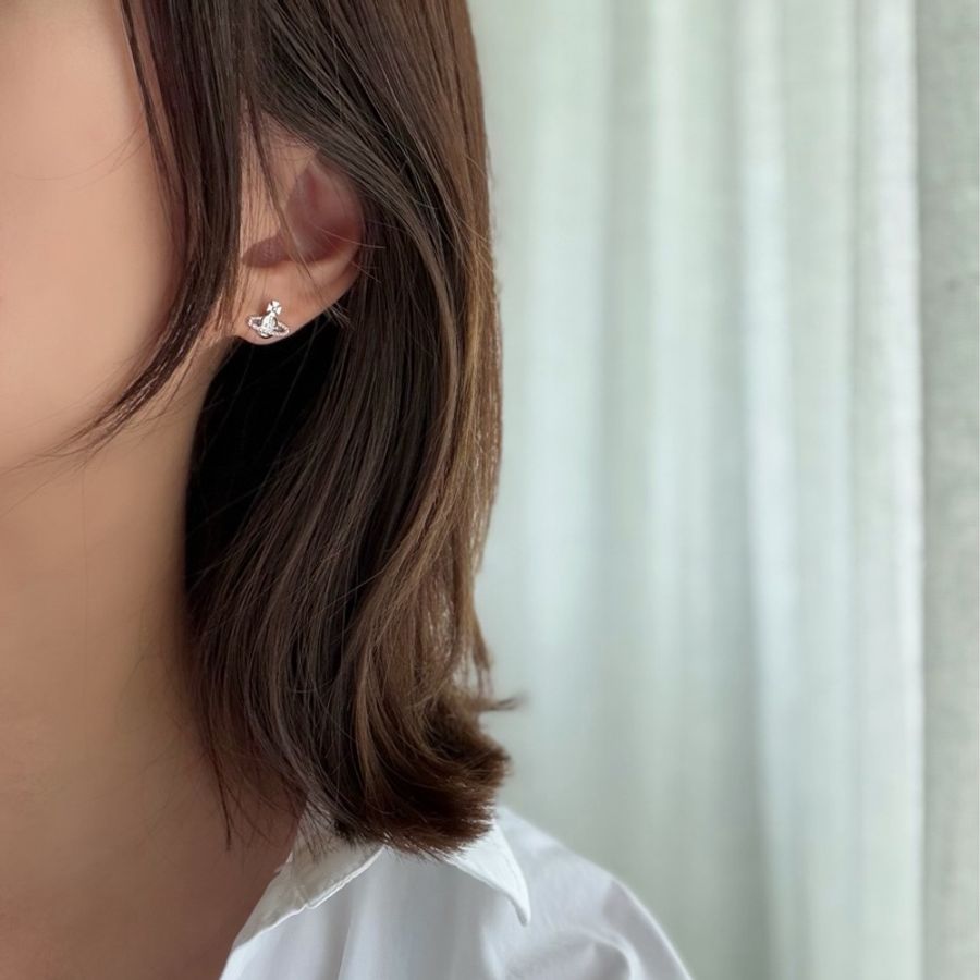 Vivienne Westwood🪐基本款 經典土星 日常耳環Farah earings (銀色)-0