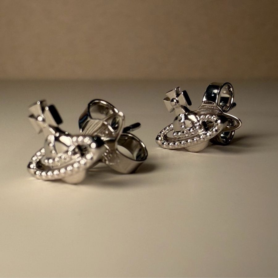 Vivienne Westwood🪐基本款 經典土星 日常耳環Farah earings (銀色)-5
