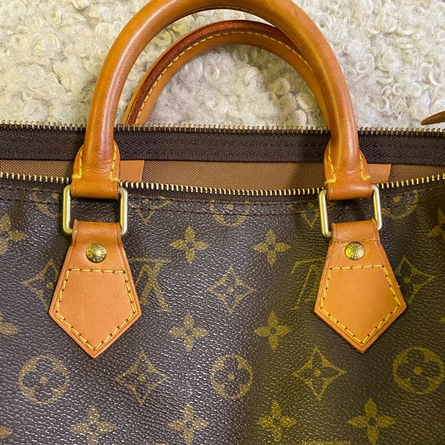 特價限時 ❤️LV 35 speedy 乾淨很新 但有裂紋瑕疵 波士頓包 手提包 旅行包 購物包-9