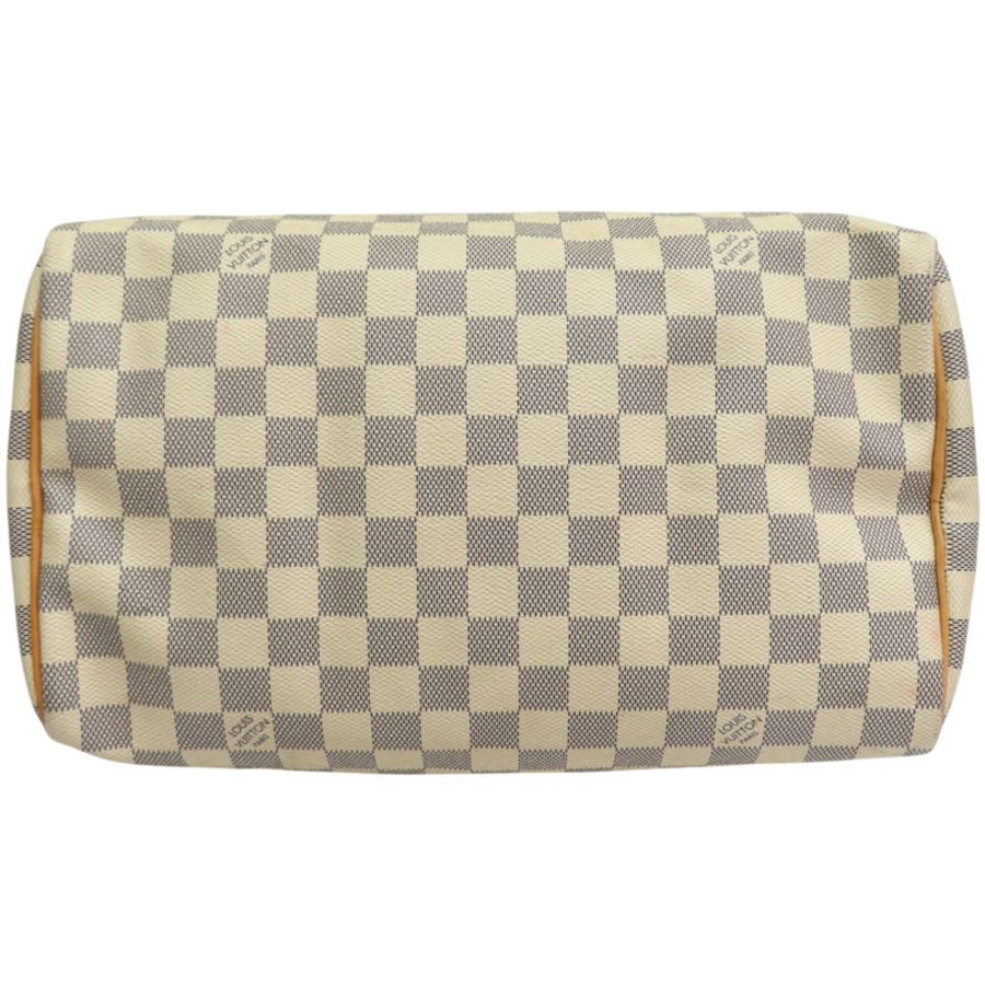 白色棋盤格帆布 Speedy 30 波士頓包 手提包【LOUIS VUITTON LV 路易威登】 N41370-3