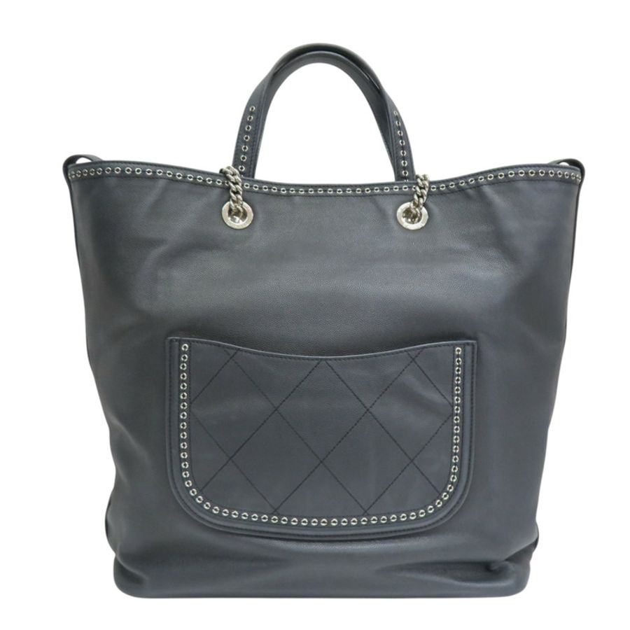 黑色牛皮 Coco Eyelets 托特包 兩用包【CHANEL 香奈兒】 AS0448-1