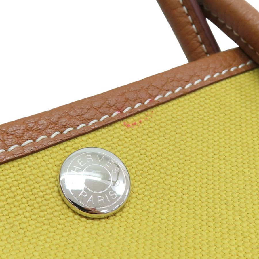 青檸色 TC牛皮 帆布 Garden Party 30 肩背包 Z刻【HERMES 愛馬仕】 H069573CK-6