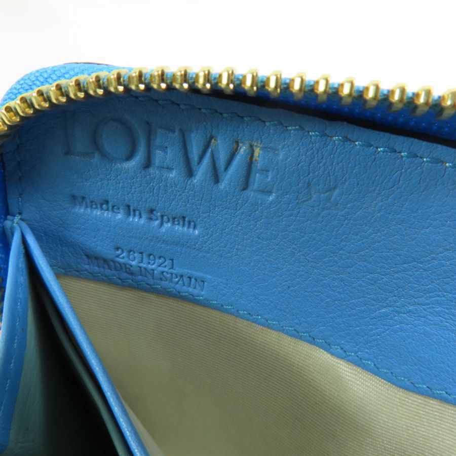 LOEWE 牛皮皮革Round Long Wallet金扣拉鏈長錢包-13