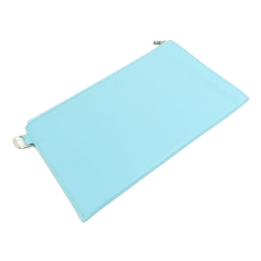 Longchamp 牛皮皮革Clutch銀扣手拿包-3
