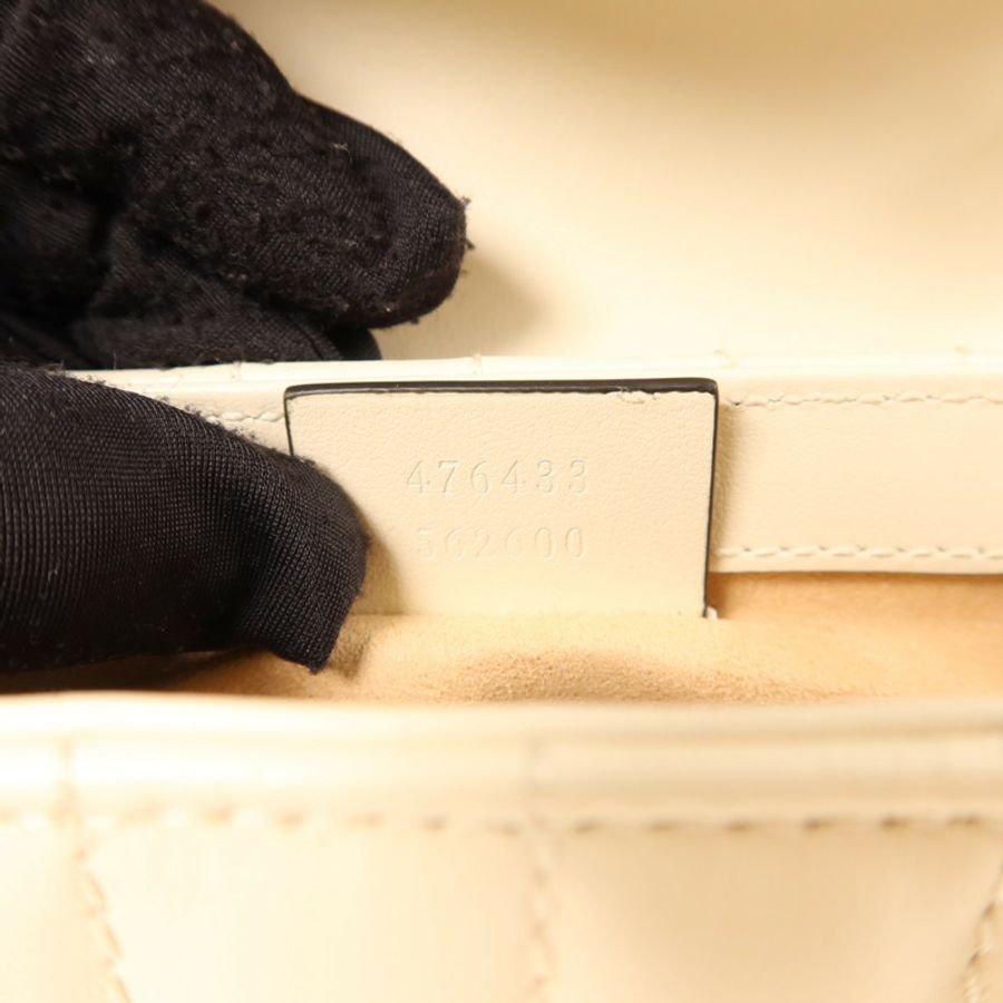 GUCCI 牛皮皮革GG Marmont Super Mini銀扣鏈帶肩背袋-7