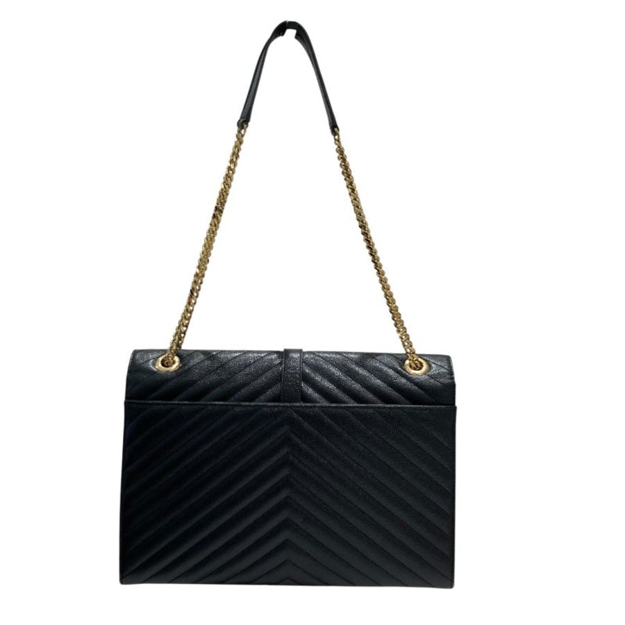 SAINT LAURENT 聖羅蘭 354118 CASSANDRE CHAIN BAG 荔枝皮革 鍊帶 肩背包 黑-1