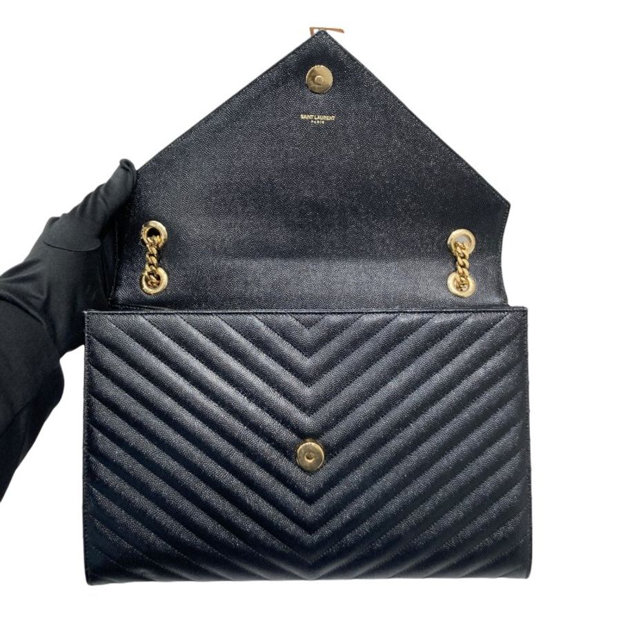 SAINT LAURENT 聖羅蘭 354118 CASSANDRE CHAIN BAG 荔枝皮革 鍊帶 肩背包 黑-12